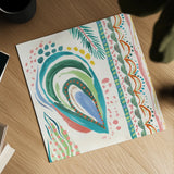 Coastline III by Dina June. Shown as a detailed flat fine art print, highlighting archival giclee quality. Available as an archival giclee rolled canvas, fine art paper, or poster print. SKU 94497a.