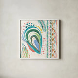 Coastline III by Dina June. Shown in a crisp white glass frame for a clean and minimalist style. Available as an archival giclee rolled canvas, fine art paper, or poster print. SKU 94497a.