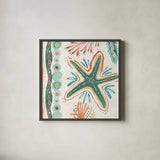 Coastline IV by Dina June. Shown in a sleek black glass frame for a contemporary gallery look. Available as an archival giclee rolled canvas, fine art paper, or poster print. SKU 94498a.