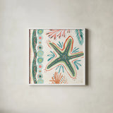 Coastline IV by Dina June. Shown in a crisp white glass frame for a clean and minimalist style. Available as an archival giclee rolled canvas, fine art paper, or poster print. SKU 94498a.