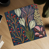 Enchanted Floral Forest by Dina June. Shown as a detailed flat fine art print, highlighting archival giclee quality. Available as an archival giclee rolled canvas, fine art paper, or poster print. SKU 103680a.