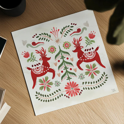 Festive Season II by Dina June. Shown as a detailed flat fine art print, highlighting archival giclee quality. Available as an archival giclee rolled canvas, fine art paper, or poster print. SKU 81538a.