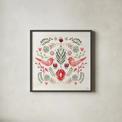 Festive Season III by Dina June. Shown in a sleek black glass frame for a contemporary gallery look. Available as an archival giclee rolled canvas, fine art paper, or poster print. SKU 81539a.