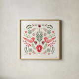 Festive Season III by Dina June. Shown in a natural wood glass frame for a timeless modern aesthetic. Available as an archival giclee rolled canvas, fine art paper, or poster print. SKU 81539a.