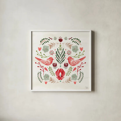 Festive Season III by Dina June. Shown in a crisp white glass frame for a clean and minimalist style. Available as an archival giclee rolled canvas, fine art paper, or poster print. SKU 81539a.