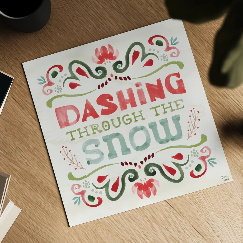 Festive Season IV by Dina June. Shown as a detailed flat fine art print, highlighting archival giclee quality. Available as an archival giclee rolled canvas, fine art paper, or poster print. SKU 81540a.