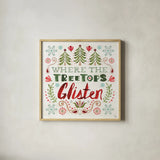 Festive Season V by Dina June. Shown in a natural wood glass frame for a timeless modern aesthetic. Available as an archival giclee rolled canvas, fine art paper, or poster print. SKU 81541a.