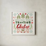 Festive Season V by Dina June. Shown in a crisp white glass frame for a clean and minimalist style. Available as an archival giclee rolled canvas, fine art paper, or poster print. SKU 81541a.