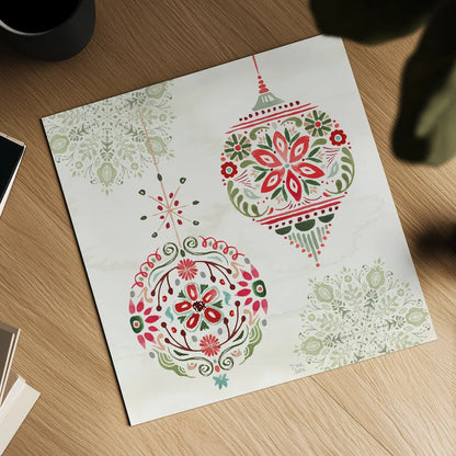 Festive Season VI by Dina June. Shown as a detailed flat fine art print, highlighting archival giclee quality. Available as an archival giclee rolled canvas, fine art paper, or poster print. SKU 81542a.