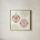 Festive Season VII by Dina June. Shown in a natural wood glass frame for a timeless modern aesthetic. Available as an archival giclee rolled canvas, fine art paper, or poster print. SKU 81543a.