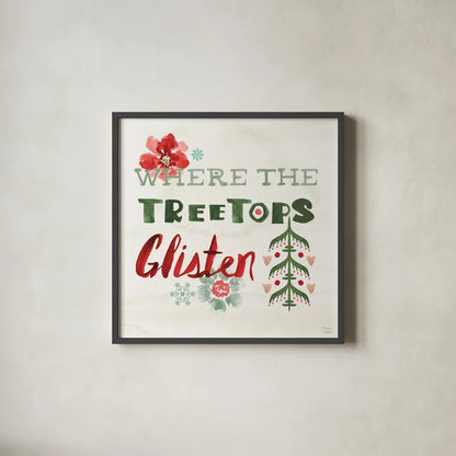 Festive Season XI by Dina June. Shown in a sleek black glass frame for a contemporary gallery look. Available as an archival giclee rolled canvas, fine art paper, or poster print. SKU 81547a.