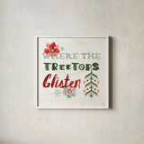 Festive Season XI by Dina June. Shown in a crisp white glass frame for a clean and minimalist style. Available as an archival giclee rolled canvas, fine art paper, or poster print. SKU 81547a.