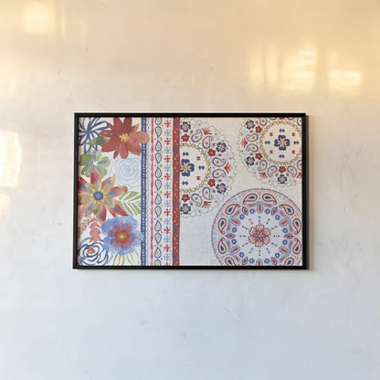 Festive Summer I by Dina June. shown as a paper print in a black flame. Available as a archival giclee rolled canvas, fine art paper, or poster print. SKU 90262i.