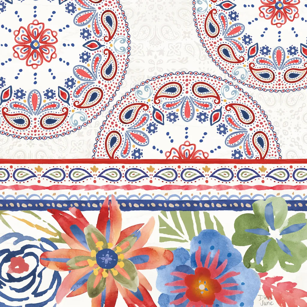 Festive Summer II by Dina June. SKU 90263a. Archival Giclee Fine art print for wall decor.