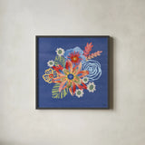 Festive Summer IV by Dina June. Shown in a sleek black glass frame for a contemporary gallery look. Available as an archival giclee rolled canvas, fine art paper, or poster print. SKU 90265a.
