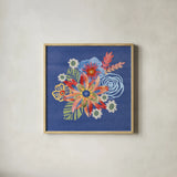 Festive Summer IV by Dina June. Shown in a natural wood glass frame for a timeless modern aesthetic. Available as an archival giclee rolled canvas, fine art paper, or poster print. SKU 90265a.