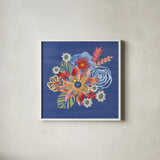 Festive Summer IV by Dina June. Shown in a crisp white glass frame for a clean and minimalist style. Available as an archival giclee rolled canvas, fine art paper, or poster print. SKU 90265a.