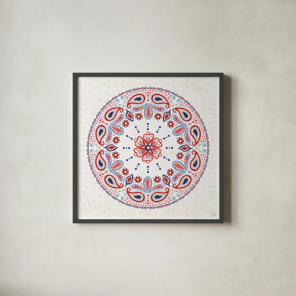 Festive Summer VI Light by Dina June. Shown in a sleek black glass frame for a contemporary gallery look. Available as an archival giclee rolled canvas, fine art paper, or poster print. SKU 90269a.