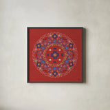 Festive Summer VII by Dina June. Shown in a sleek black glass frame for a contemporary gallery look. Available as an archival giclee rolled canvas, fine art paper, or poster print. SKU 90268a.