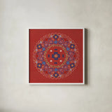 Festive Summer VII by Dina June. Shown in a crisp white glass frame for a clean and minimalist style. Available as an archival giclee rolled canvas, fine art paper, or poster print. SKU 90268a.