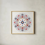 Festive Summer VII Light by Dina June. Shown in a natural wood glass frame for a timeless modern aesthetic. Available as an archival giclee rolled canvas, fine art paper, or poster print. SKU 90270a.