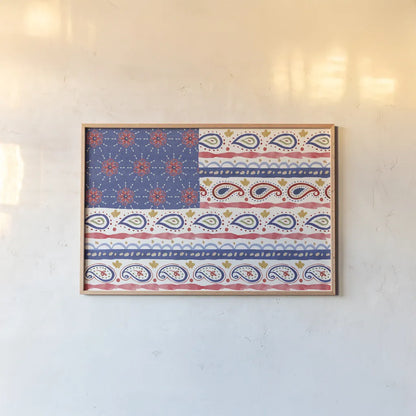 Festive Summer VIII by Dina June. shown as a paper print in a natural frame. Available as a archival giclee rolled canvas, fine art paper, or poster print. SKU 93172i.