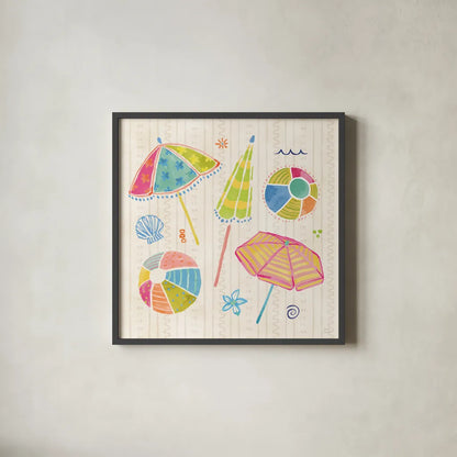 Fine in the Sunshine I by Dina June. Shown in a sleek black glass frame for a contemporary gallery look. Available as an archival giclee rolled canvas, fine art paper, or poster print. SKU 99579a.