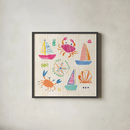 Fine in the Sunshine II by Dina June. Shown in a sleek black glass frame for a contemporary gallery look. Available as an archival giclee rolled canvas, fine art paper, or poster print. SKU 99580a.