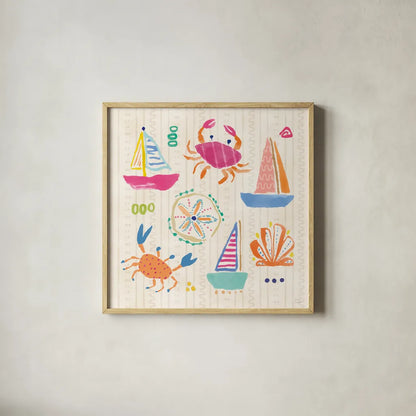 Fine in the Sunshine II by Dina June. Shown in a natural wood glass frame for a timeless modern aesthetic. Available as an archival giclee rolled canvas, fine art paper, or poster print. SKU 99580a.