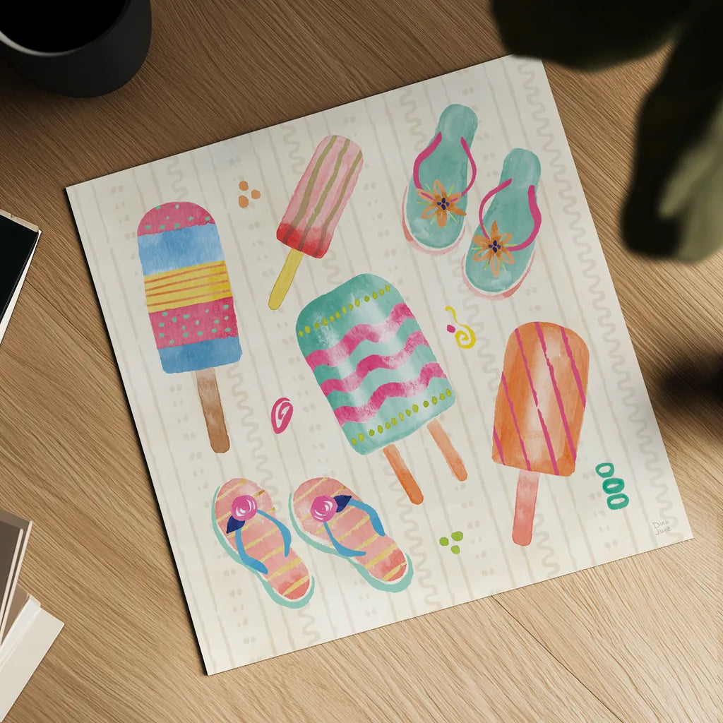 Fine in the Sunshine IV by Dina June. Shown as a detailed flat fine art print, highlighting archival giclee quality. Available as an archival giclee rolled canvas, fine art paper, or poster print. SKU 99582a.