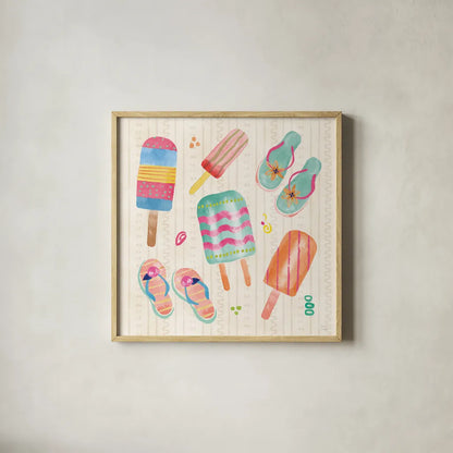 Fine in the Sunshine IV by Dina June. Shown in a natural wood glass frame for a timeless modern aesthetic. Available as an archival giclee rolled canvas, fine art paper, or poster print. SKU 99582a.