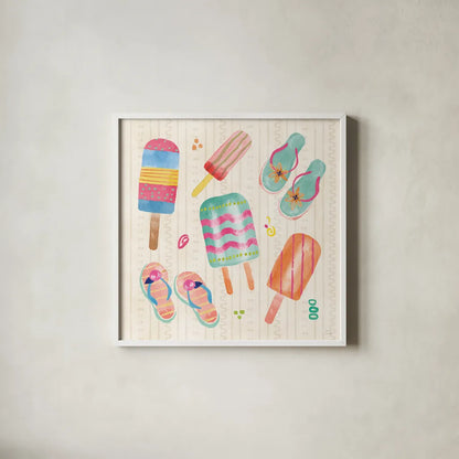 Fine in the Sunshine IV by Dina June. Shown in a crisp white glass frame for a clean and minimalist style. Available as an archival giclee rolled canvas, fine art paper, or poster print. SKU 99582a.