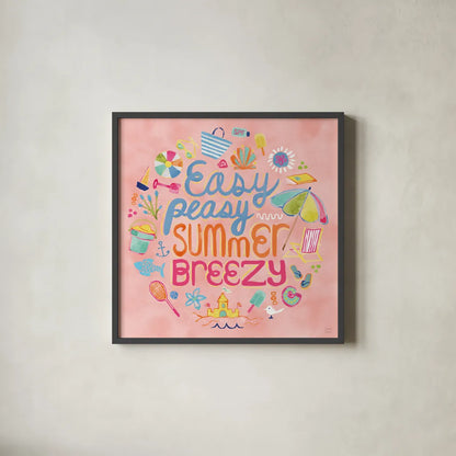 Fine in the Sunshine V by Dina June. Shown in a sleek black glass frame for a contemporary gallery look. Available as an archival giclee rolled canvas, fine art paper, or poster print. SKU 99583a.