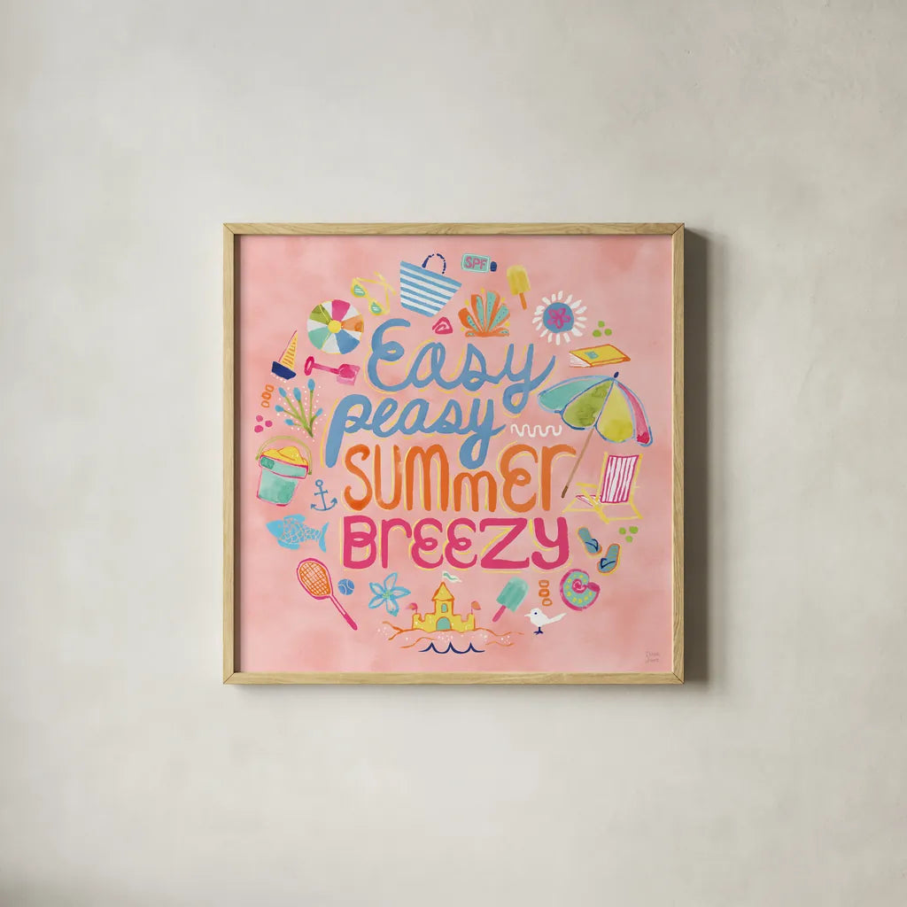 Fine in the Sunshine V by Dina June. Shown in a natural wood glass frame for a timeless modern aesthetic. Available as an archival giclee rolled canvas, fine art paper, or poster print. SKU 99583a.