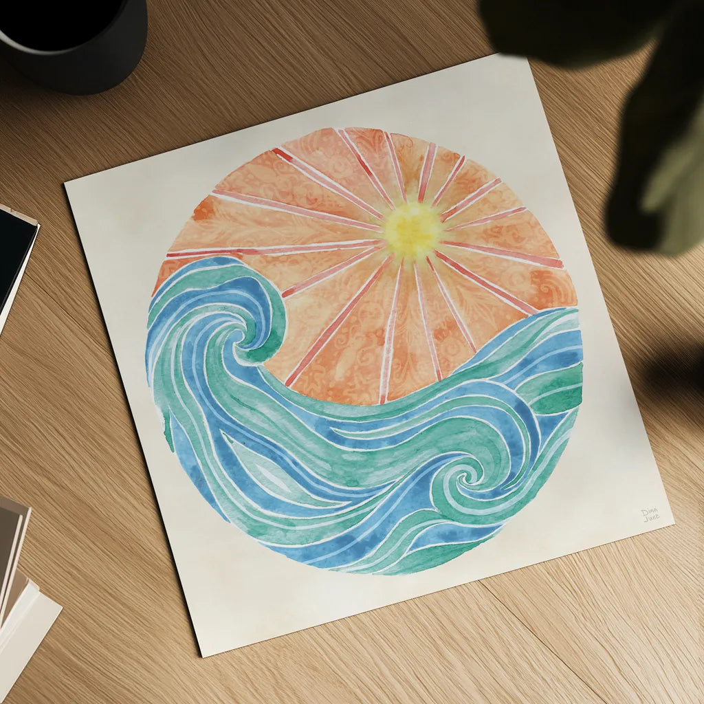 Fine in the Sunshine VII by Dina June. Shown as a detailed flat fine art print, highlighting archival giclee quality. Available as an archival giclee rolled canvas, fine art paper, or poster print. SKU 99585a.