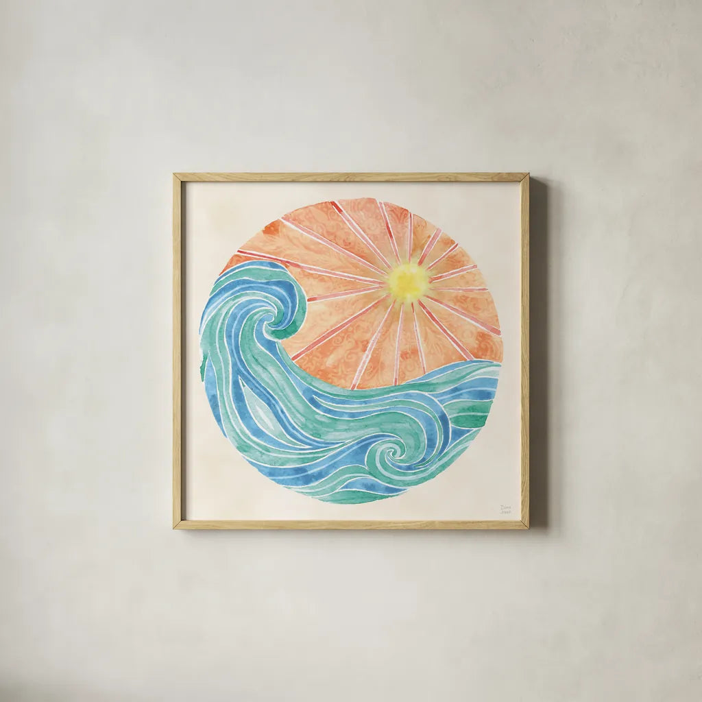 Fine in the Sunshine VII by Dina June. Shown in a natural wood glass frame for a timeless modern aesthetic. Available as an archival giclee rolled canvas, fine art paper, or poster print. SKU 99585a.