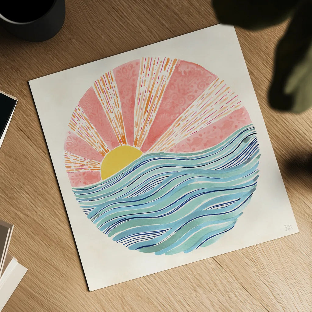 Fine in the Sunshine VIII by Dina June. Shown as a detailed flat fine art print, highlighting archival giclee quality. Available as an archival giclee rolled canvas, fine art paper, or poster print. SKU 99586a.