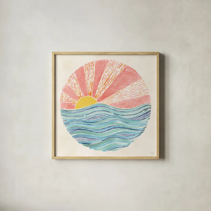 Fine in the Sunshine VIII by Dina June. Shown in a natural wood glass frame for a timeless modern aesthetic. Available as an archival giclee rolled canvas, fine art paper, or poster print. SKU 99586a.