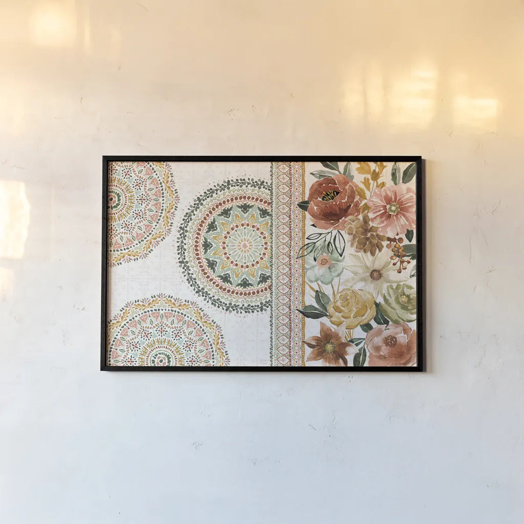 Floral Chic I by Dina June. shown as a paper print in a black flame. Available as a archival giclee rolled canvas, fine art paper, or poster print. SKU 83803i.