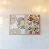 Floral Chic I by Dina June. shown as a paper print in a natural frame. Available as a archival giclee rolled canvas, fine art paper, or poster print. SKU 83803i.