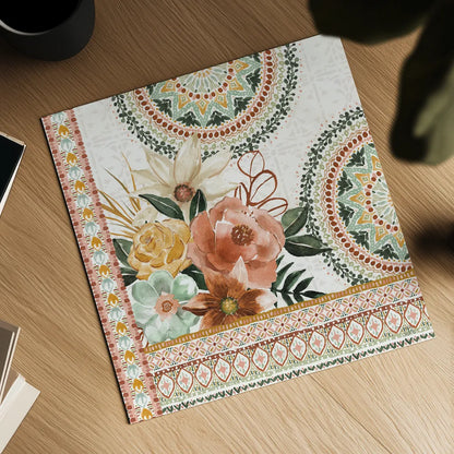 Floral Chic II by Dina June. Shown as a detailed flat fine art print, highlighting archival giclee quality. Available as an archival giclee rolled canvas, fine art paper, or poster print. SKU 83804a.