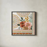 Floral Chic III by Dina June. Shown in a sleek black glass frame for a contemporary gallery look. Available as an archival giclee rolled canvas, fine art paper, or poster print. SKU 83805a.