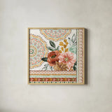 Floral Chic III by Dina June. Shown in a natural wood glass frame for a timeless modern aesthetic. Available as an archival giclee rolled canvas, fine art paper, or poster print. SKU 83805a.