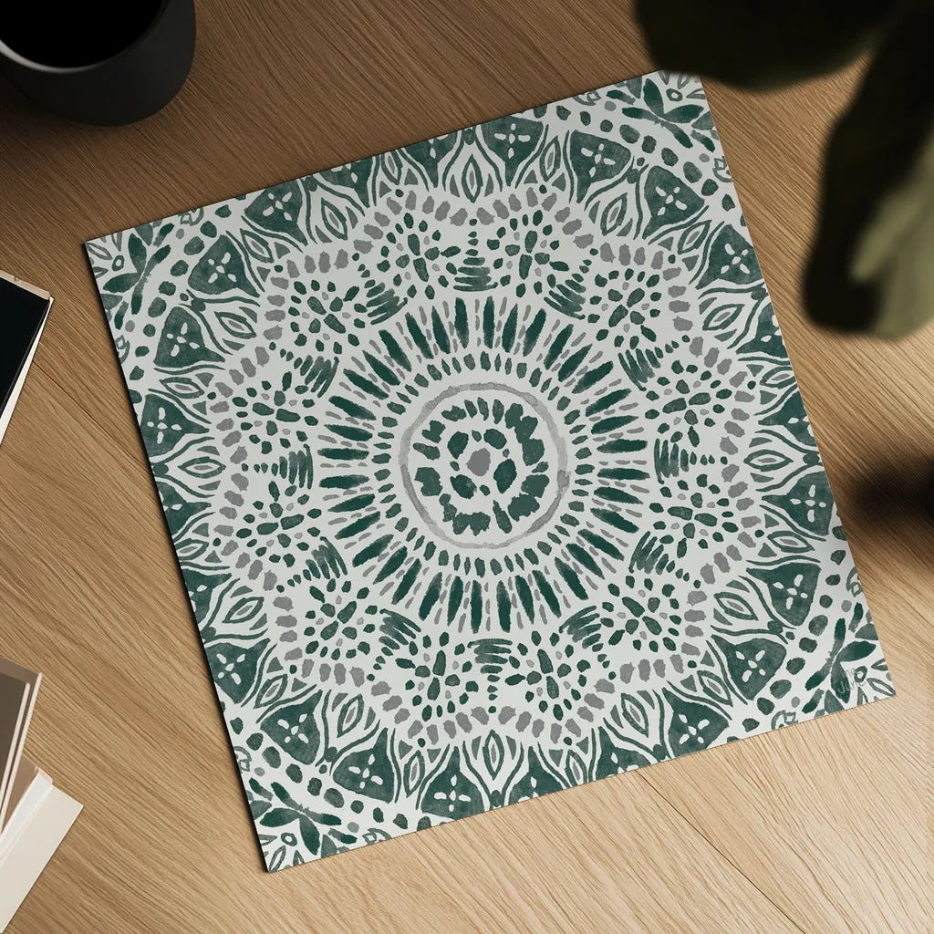 Floral Chic IX Green by Dina June. Shown as a detailed flat fine art print, highlighting archival giclee quality. Available as an archival giclee rolled canvas, fine art paper, or poster print. SKU 84973a.