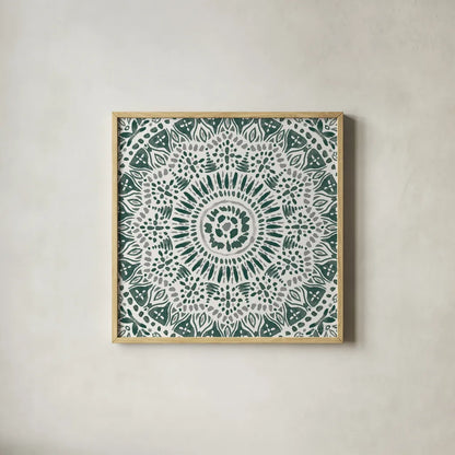 Floral Chic IX Green by Dina June. Shown in a natural wood glass frame for a timeless modern aesthetic. Available as an archival giclee rolled canvas, fine art paper, or poster print. SKU 84973a.