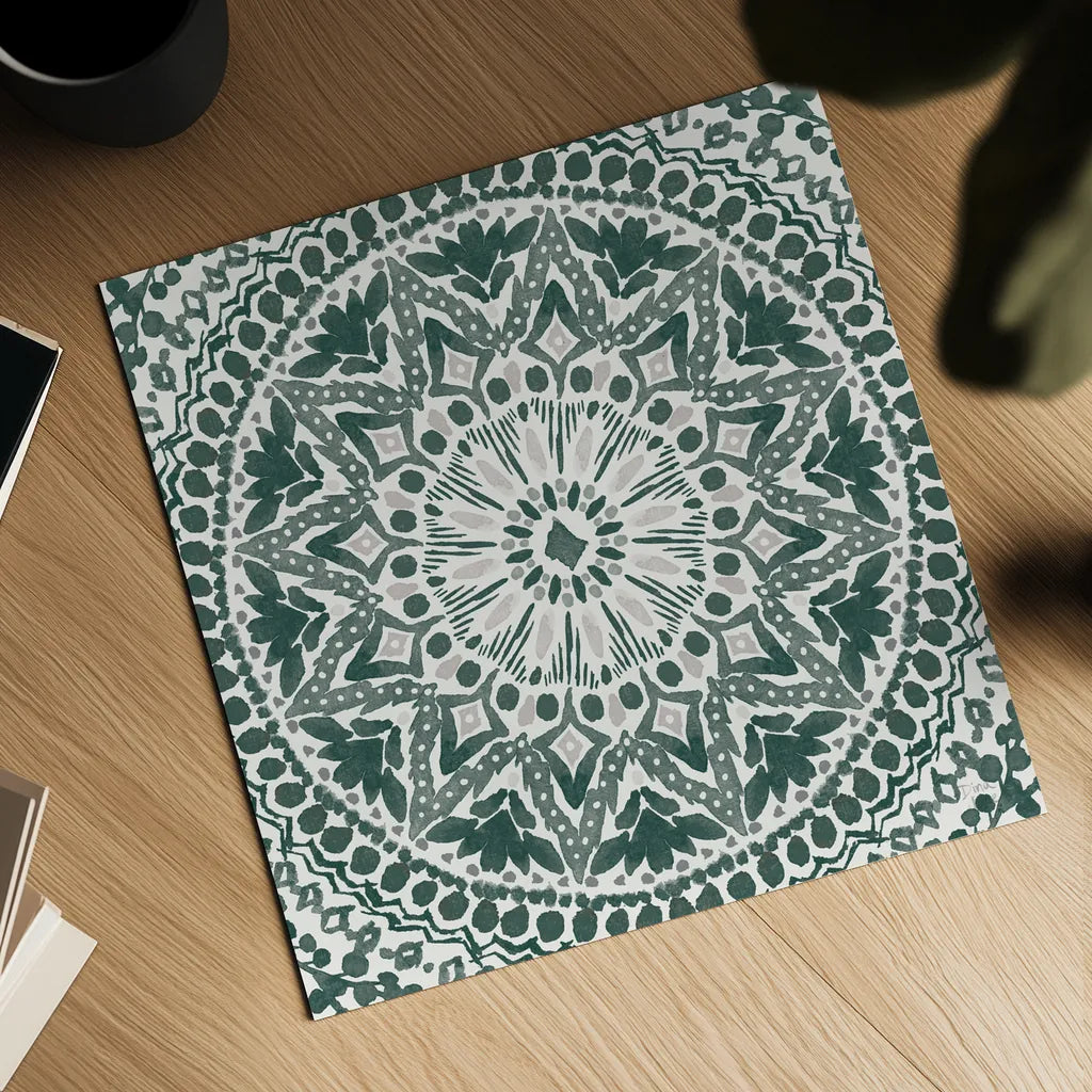 Floral Chic VIII Green by Dina June. Shown as a detailed flat fine art print, highlighting archival giclee quality. Available as an archival giclee rolled canvas, fine art paper, or poster print. SKU 84972a.