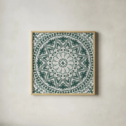 Floral Chic VIII Green by Dina June. Shown in a natural wood glass frame for a timeless modern aesthetic. Available as an archival giclee rolled canvas, fine art paper, or poster print. SKU 84972a.