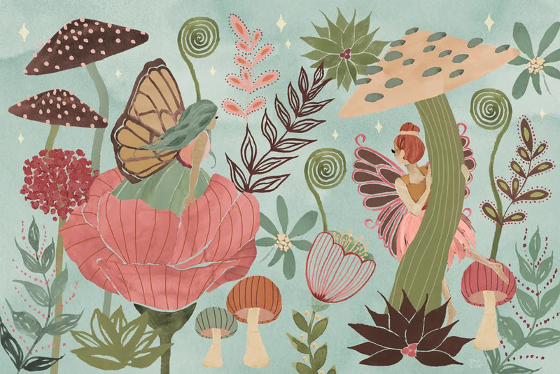 Floralscape Fairies I by Dina June. SKU 88919i. Archival Giclee Fine art print for wall decor.