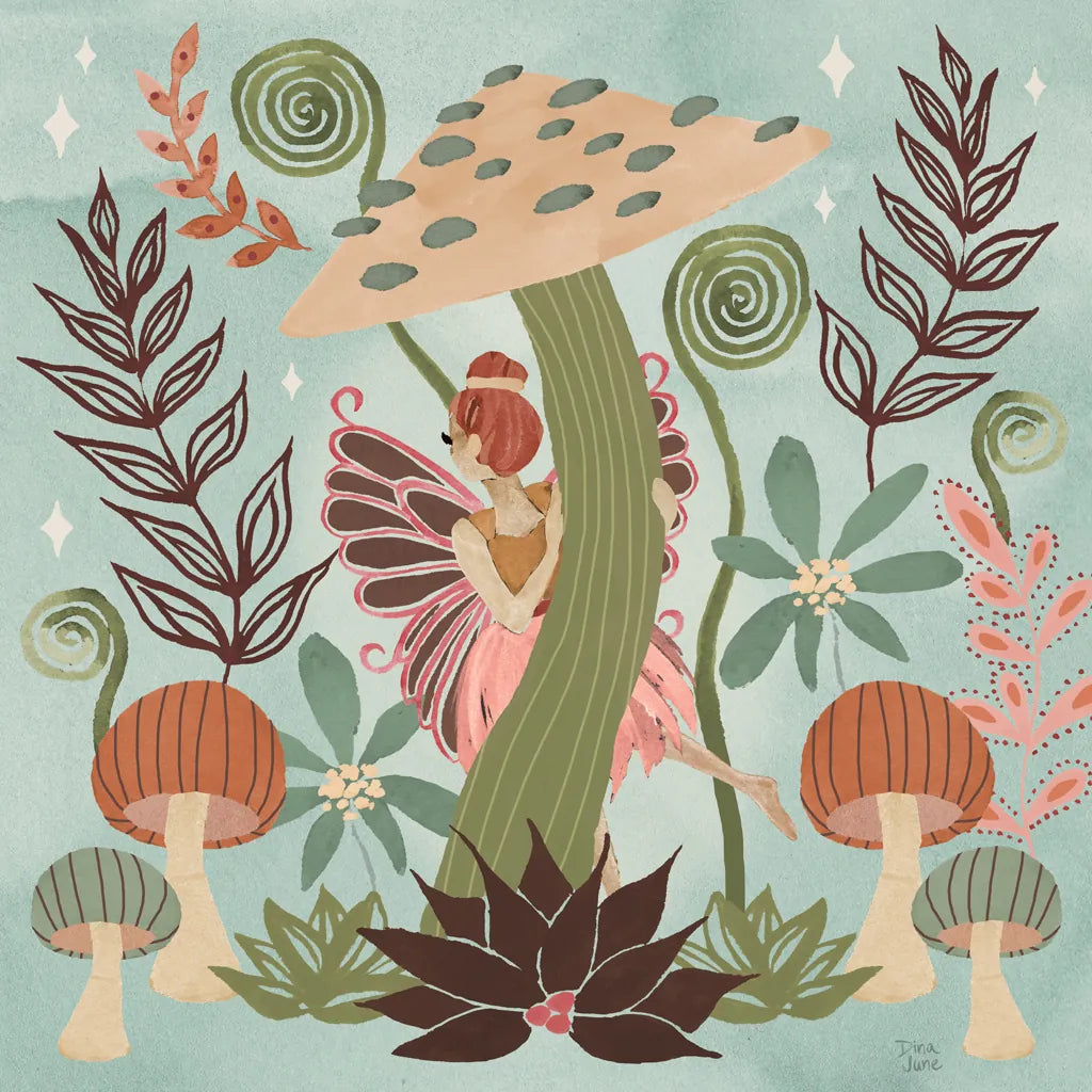 Floralscape Fairies III by Dina June. SKU 88921a. Archival Giclee Fine art print for wall decor.