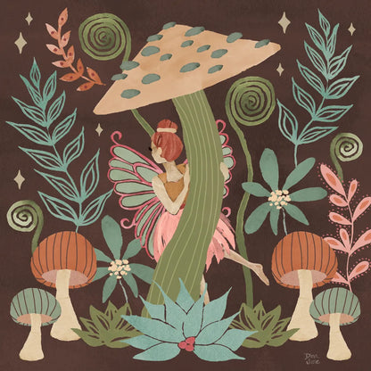 Floralscape Fairies III Dark by Dina June. SKU 88927a. Archival Giclee Fine art print for wall decor.